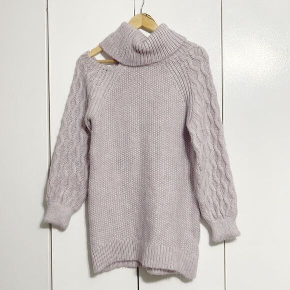 Anthropologie Pilcro Open-shoulder Cable-knit Tunic Sweater Size XXS - Picture 6 of 7